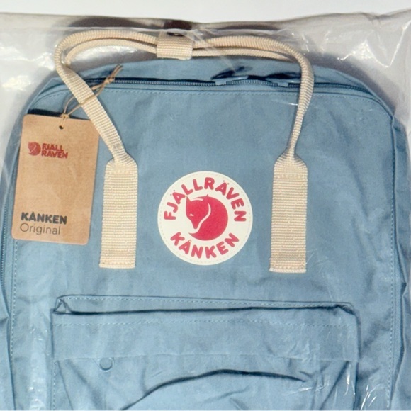 Fjallraven Kanken Original Backpack, Sky Blue / Light Oak, NWT - Picture 5 of 6